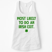 Most Likely To Do An Irish Exit Funny St Patrick's Day Womens Tank Top