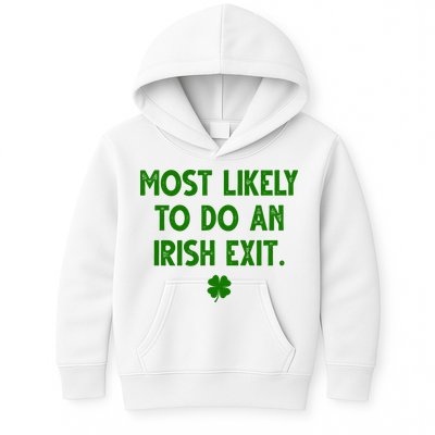 Most Likely To Do An Irish Exit Funny St Patrick's Day Kids Hoodie