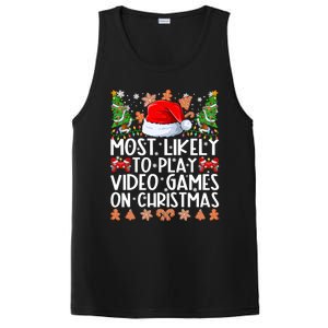 Most Likely To Play Video Games On Christmas Family Pajamas PosiCharge Competitor Tank