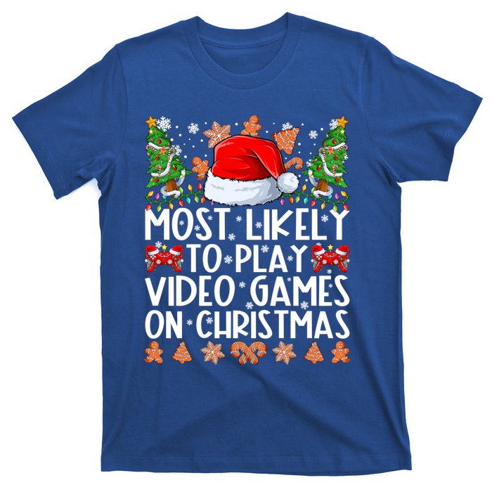 Most Likely To Play Video Games On Christmas Family Pajamas T-Shirt