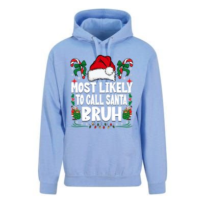 Most Likely To Call Santa Bruh Christmas Family Matching Unisex Surf Hoodie