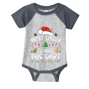 Most Likely To Hate This Family Christmas Pajamas Infant Baby Jersey Bodysuit