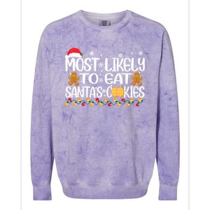 Most Likely To Eat SantaS Cookies Christmas Pajama Family Gift Colorblast Crewneck Sweatshirt