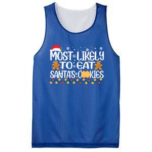 Most Likely To Eat SantaS Cookies Christmas Pajama Family Gift Mesh Reversible Basketball Jersey Tank