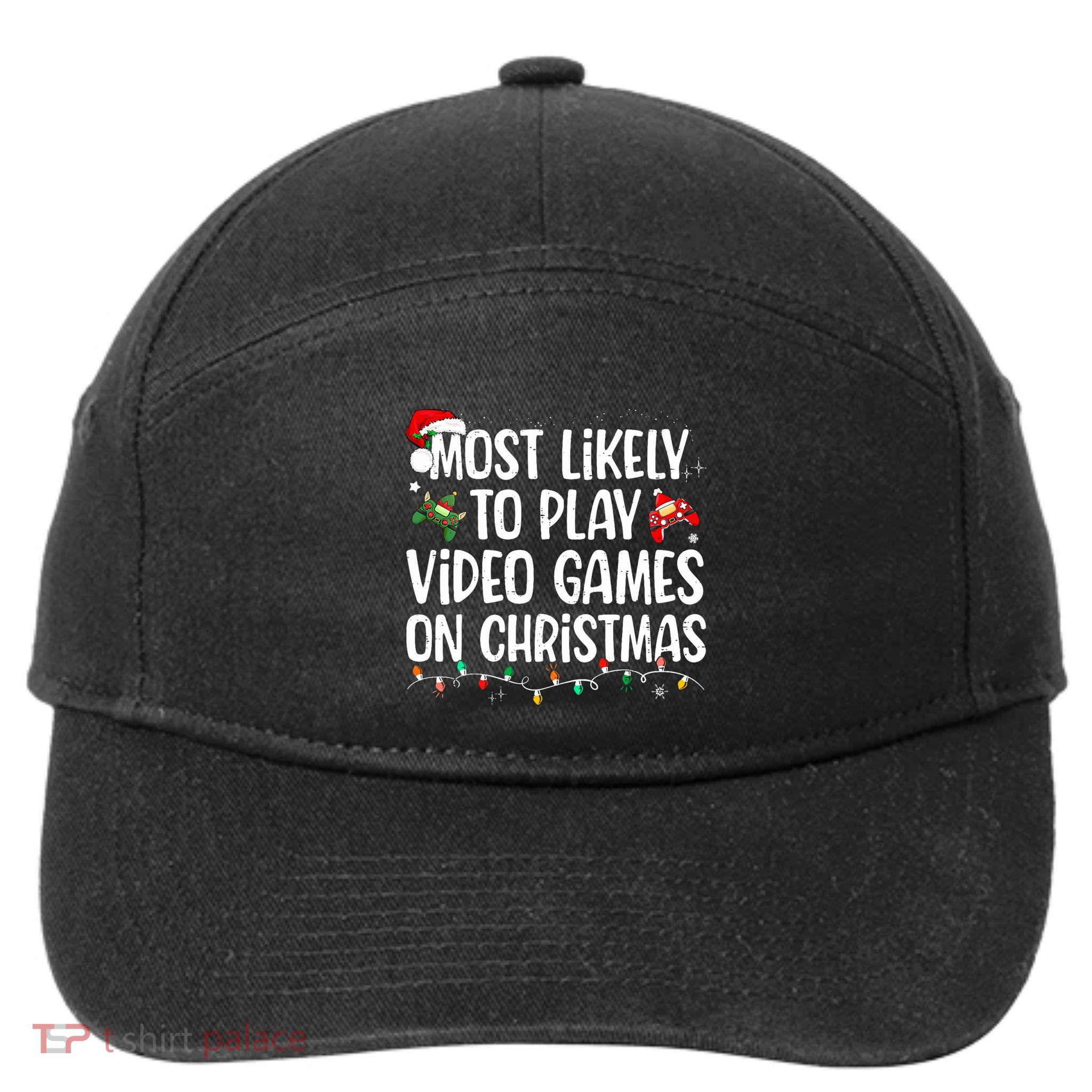 Most Likely To Play Video Games On Christmas Family Matching 7-Panel Snapback Hat