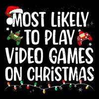 Most Likely To Play Video Games On Christmas Family Matching Bucket Hat