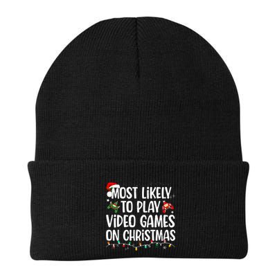 Most Likely To Play Video Games On Christmas Family Matching Beanie