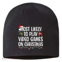 Most Likely To Play Video Games On Christmas Family Matching Sustainable Beanie