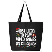 Most Likely To Play Video Games On Christmas Family Matching 25L Jumbo Tote