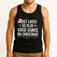 Most Likely To Play Video Games On Christmas Family Matching Tank Top