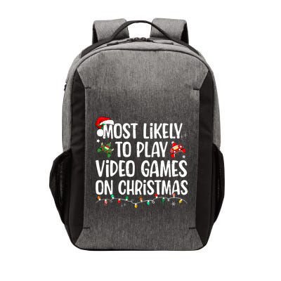 Most Likely To Play Video Games On Christmas Family Matching Vector Backpack