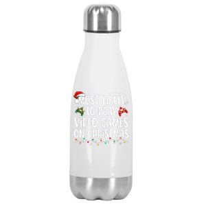 Most Likely To Play Video Games On Christmas Family Matching Stainless Steel Insulated Water Bottle