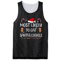 Most Likely To Eat Santas Cookies Family Christmas Matching Mesh Reversible Basketball Jersey Tank