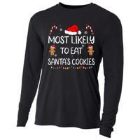 Most Likely To Eat Santas Cookies Family Christmas Matching Cooling Performance Long Sleeve Crew