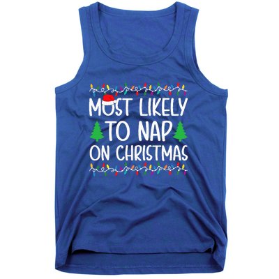 Most Likely To Nap On Christmas for Family  Tank Top