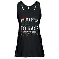 Most Likely To Race SantaS Sleigh Matching Christmas Ladies Essential Flowy Tank