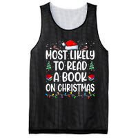 Most Likely To Read A Book On Christmas Matching Family Mesh Reversible Basketball Jersey Tank