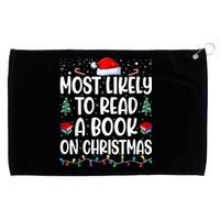 Most Likely To Read A Book On Christmas Matching Family Grommeted Golf Towel