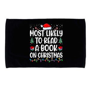 Most Likely To Read A Book On Christmas Matching Family Microfiber Hand Towel