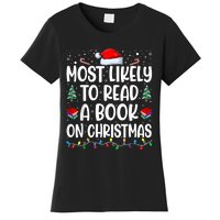 Most Likely To Read A Book On Christmas Matching Family Women's T-Shirt