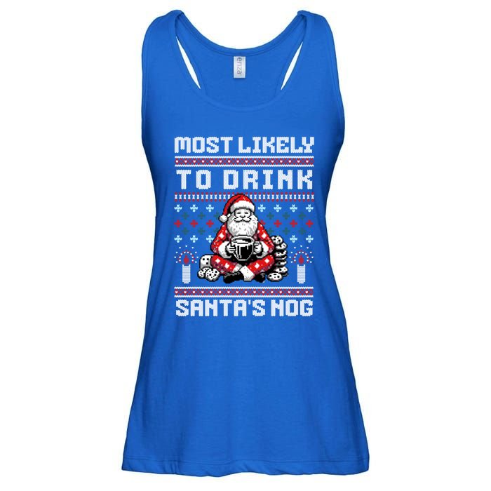 Most Likely To Santas Nog Funny Ugly Christmas Design Gift Ladies Essential Flowy Tank