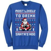 Most Likely To Santas Nog Funny Ugly Christmas Design Gift Tall Sweatshirt