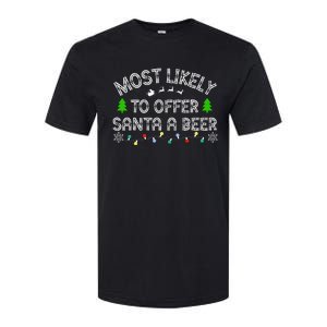 Most Likely To Offer Santa A Beer Funny Drinking Christmas Softstyle CVC T-Shirt