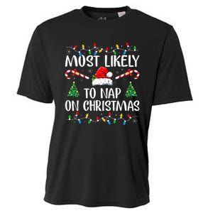 Most Likely To Nap On Christmas Family Christmas Pajamas  Cooling Performance Crew T-Shirt