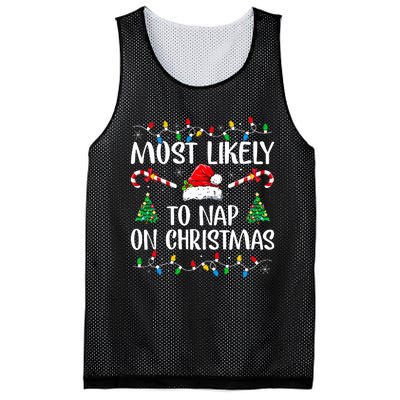 Most Likely To Nap On Christmas Family Christmas Pajamas  Mesh Reversible Basketball Jersey Tank