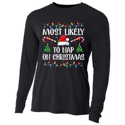 Most Likely To Nap On Christmas Family Christmas Pajamas  Cooling Performance Long Sleeve Crew