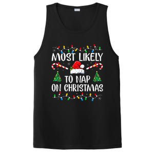 Most Likely To Nap On Christmas Family Christmas Pajamas  PosiCharge Competitor Tank