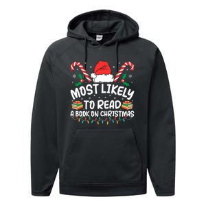 Most Likely To Read A Book On Christmas Matching Family Performance Fleece Hoodie