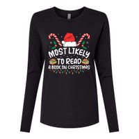 Most Likely To Read A Book On Christmas Matching Family Womens Cotton Relaxed Long Sleeve T-Shirt