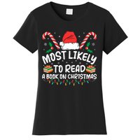 Most Likely To Read A Book On Christmas Matching Family Women's T-Shirt