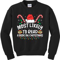 Most Likely To Read A Book On Christmas Matching Family Kids Sweatshirt