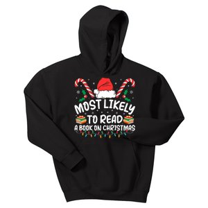 Most Likely To Read A Book On Christmas Matching Family Kids Hoodie