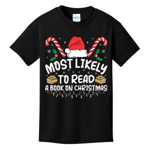 Most Likely To Read A Book On Christmas Matching Family Kids T-Shirt