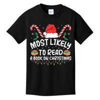 Most Likely To Read A Book On Christmas Matching Family Kids T-Shirt