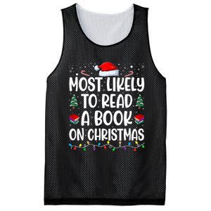 Most Likely To Read A Book On Christmas Matching Family Mesh Reversible Basketball Jersey Tank