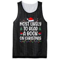 Most Likely To Read A Book On Christmas Matching Family Mesh Reversible Basketball Jersey Tank