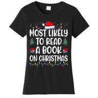 Most Likely To Read A Book On Christmas Matching Family Women's T-Shirt