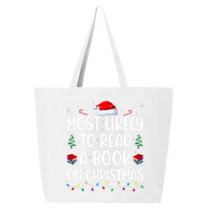 Most Likely To Read A Book On Christmas Matching Family 25L Jumbo Tote