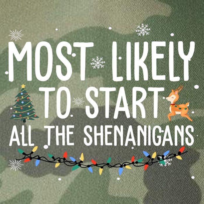 Most Likely To Start All The Shenanigans Funny Christmas Legacy Tie Dye Trucker Hat