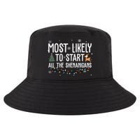 Most Likely To Start All The Shenanigans Funny Christmas Cool Comfort Performance Bucket Hat