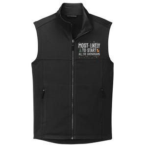 Most Likely To Start All The Shenanigans Funny Christmas Collective Smooth Fleece Vest