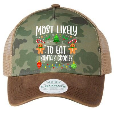 Most Likely To Eat SantaS Cookies Family Christmas Holiday Gift Legacy Tie Dye Trucker Hat