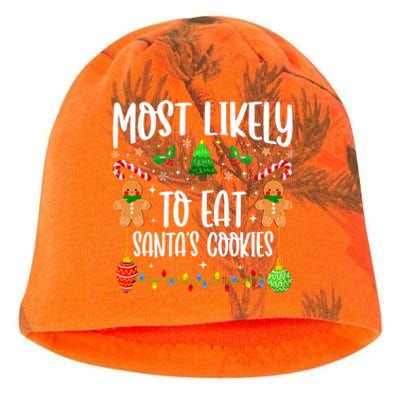 Most Likely To Eat SantaS Cookies Family Christmas Holiday Gift Kati - Camo Knit Beanie