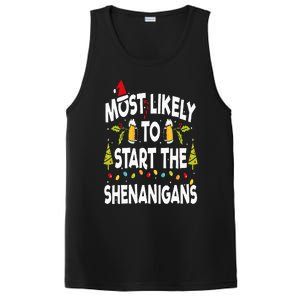 Most Likely To Start The Shenanigans Funny Family Christmas PosiCharge Competitor Tank