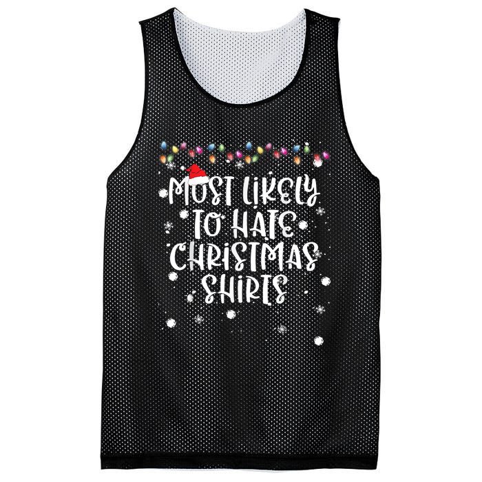 Most Likely To Hate Matching Christmas Funny Family Matching Mesh Reversible Basketball Jersey Tank