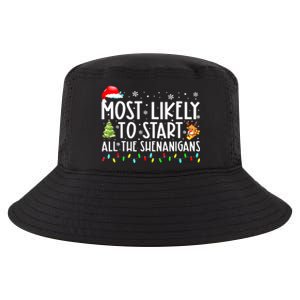 Most Likely To Start The Shenanigans Christmas Family Xma Cool Comfort Performance Bucket Hat